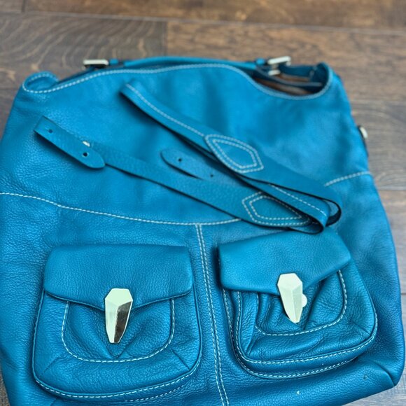 OR by Oryany Teal Leather Shoulder Bag with Front Pockets - Picture 13 of 13